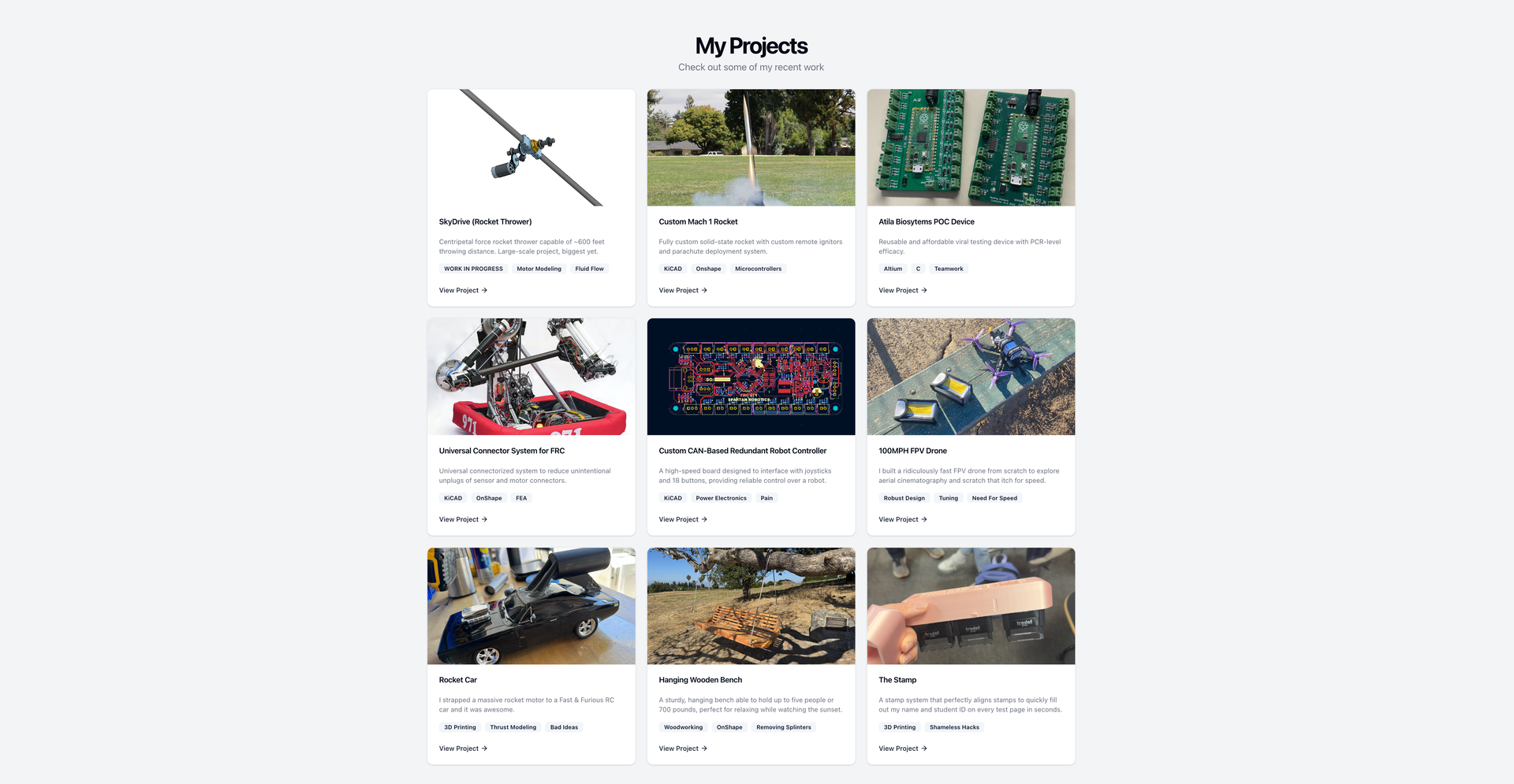 Detailed project page layout with interactive features.