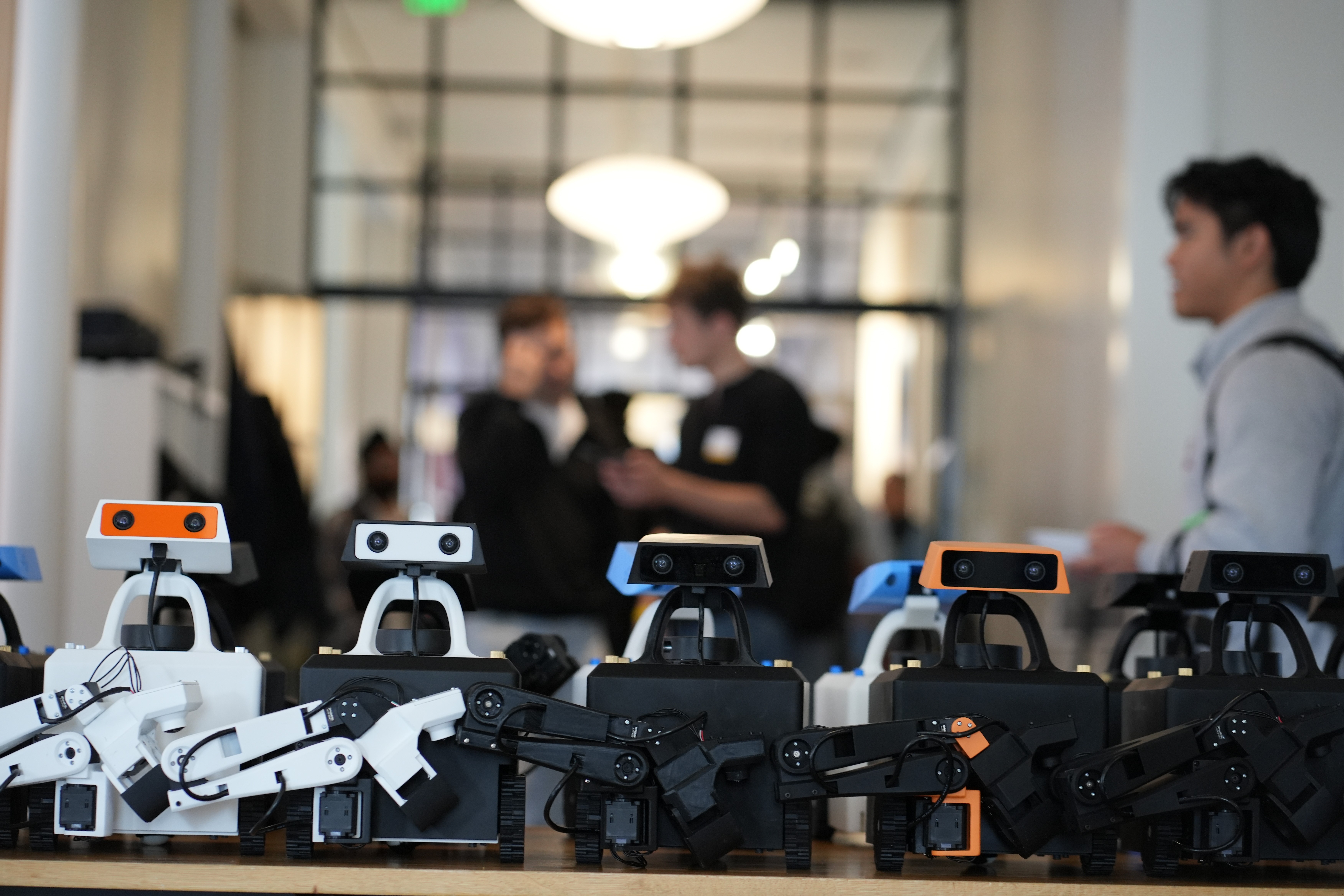 All of the robots lined up at the event.