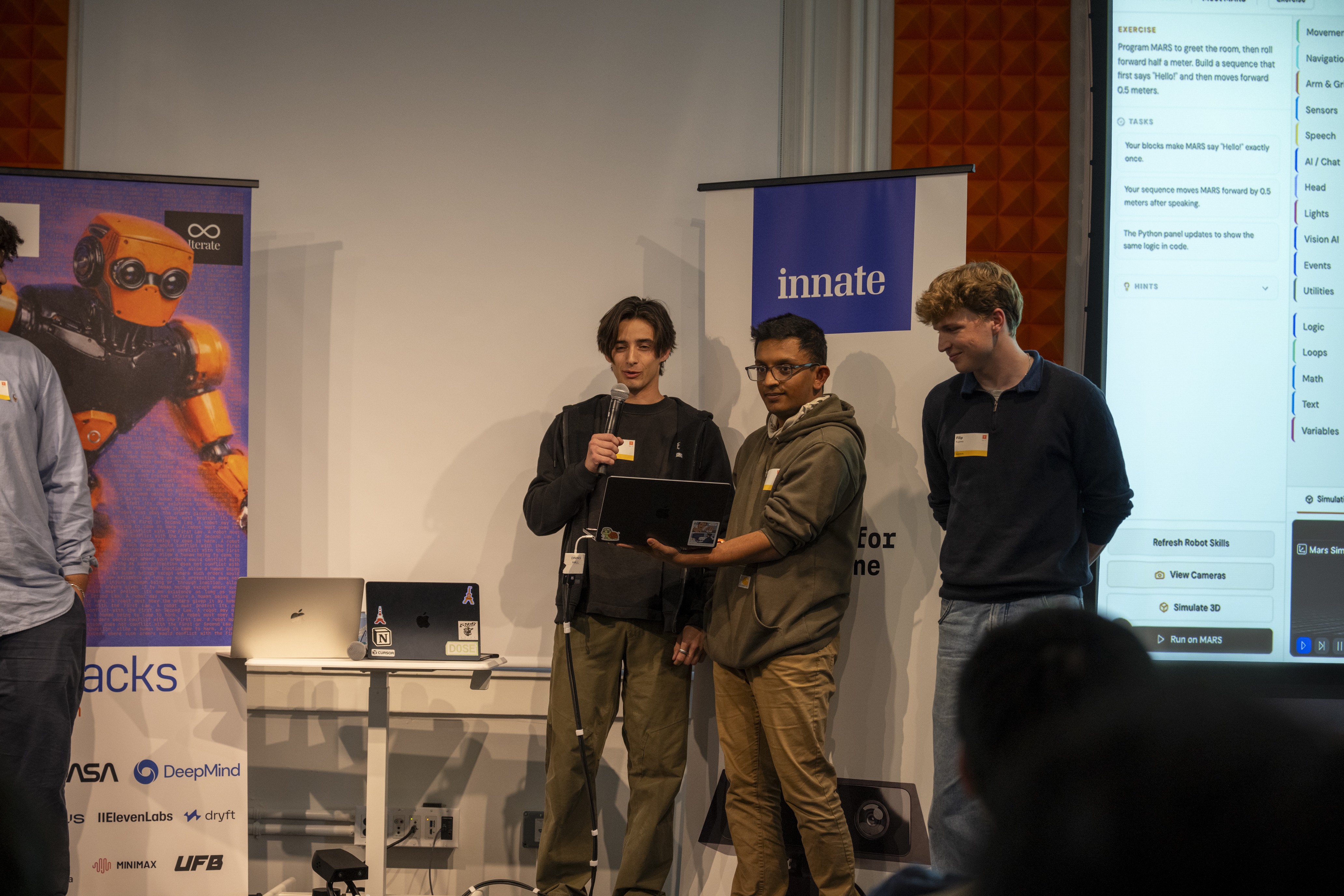 Presenting Hour of Robotics at YC Robohacks.