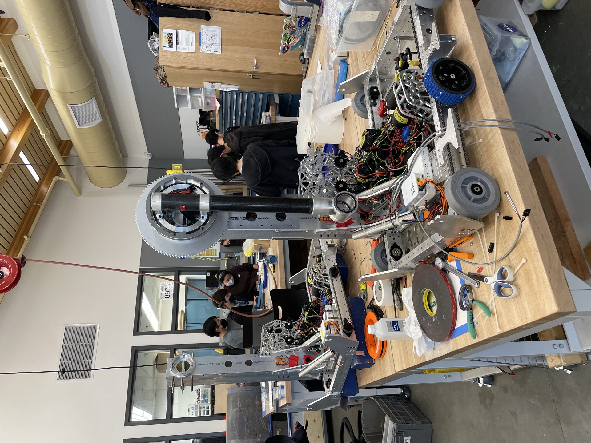 The 2023 robot coming together in the shop.