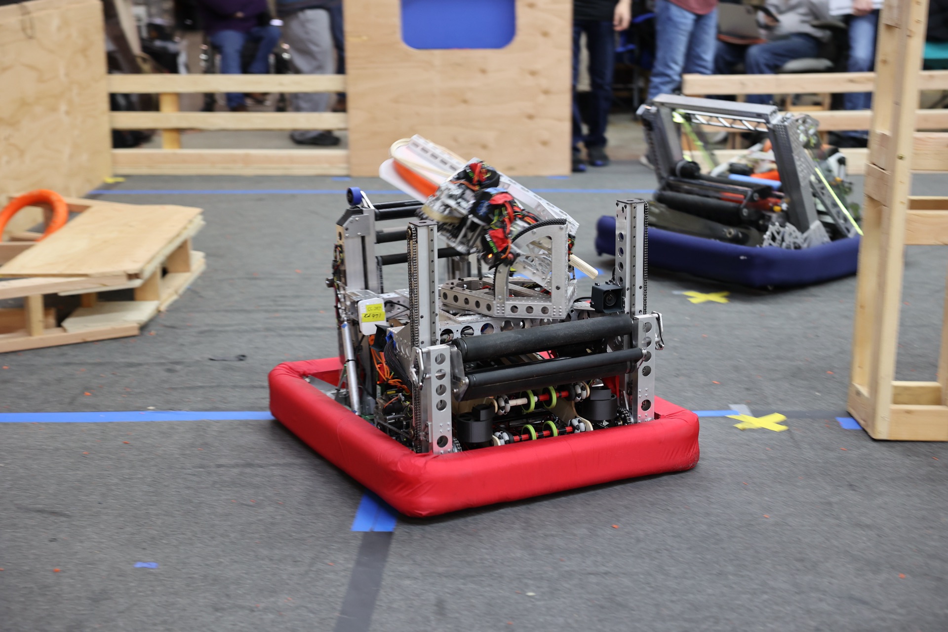 The 2024 robot launching a ring mid-match.