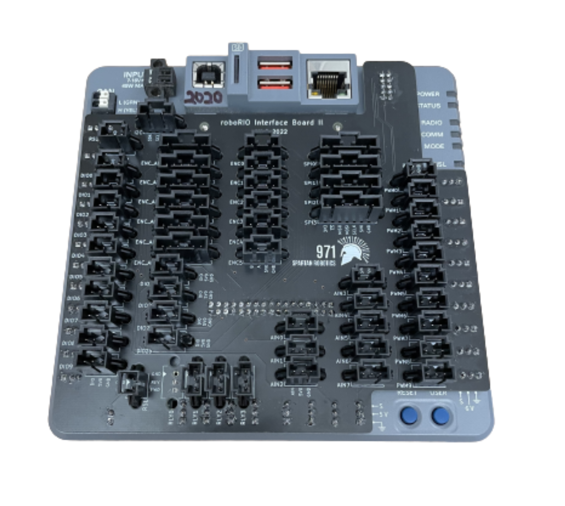 Main interface board for the RoboRIO control system.