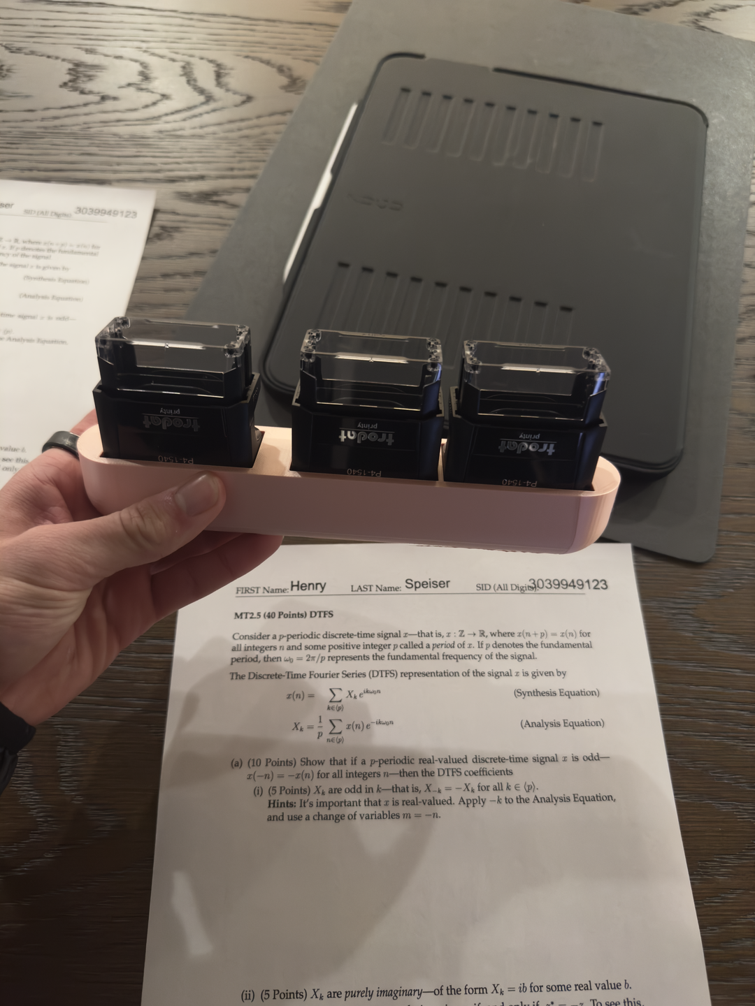 Side view of the TRAMP Stamp setup.