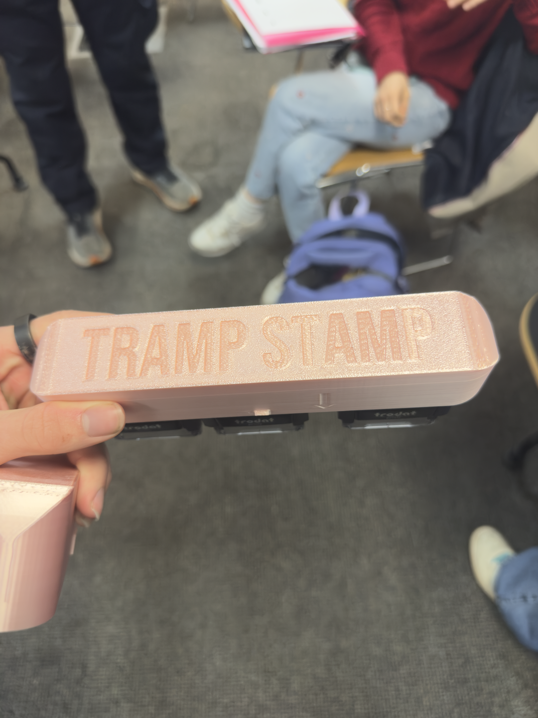 Top view of the TRAMP Stamp in action.